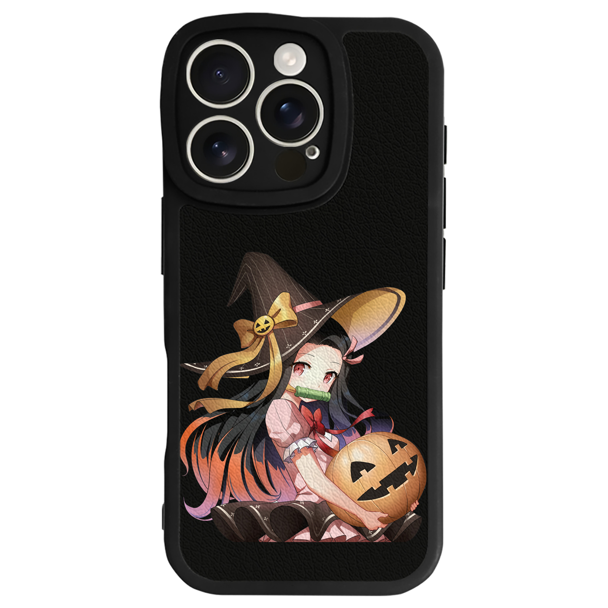 （画像用） 鬼滅の刃（きめつのやいば）竈門 禰󠄀豆子／かまど ねずこ Kamado Nezuko 【iPhone 16シリーズ対応】シリコンスマホケース（レザー調） 材質：シリコン